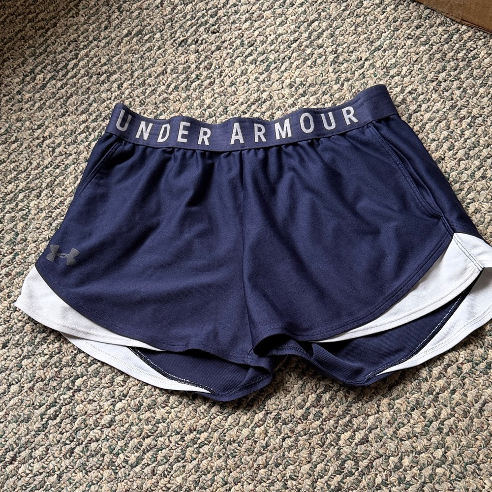 Under Armour Navy and White Women’s Athletic Shorts